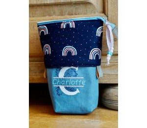 Stickserie - Doodle Blumen Alphabet Monogram geteilt